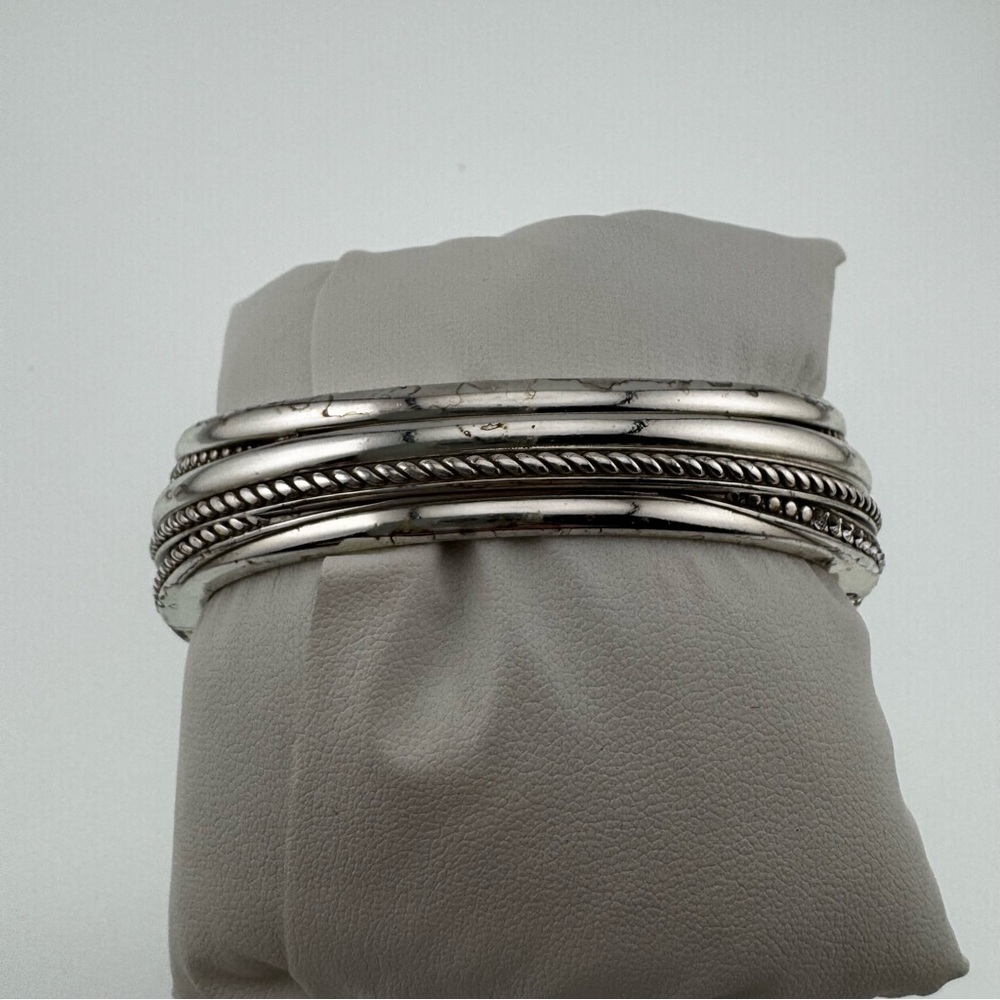 Brighton Silver and Crystal Clamper Style Bracelet Magnetic closure - Picture 5 of 7